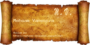 Mehsam Vanessza névjegykártya